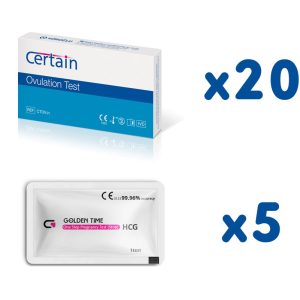 Certain testikomplekt (20 ovulatsioonitesti + 5 rasedustesti)